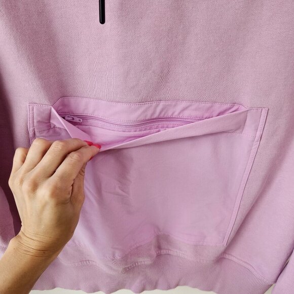 Adidas Essentials Brandlove Hoodie Hooded Sweatshirt Front Pocket Purple M - Picture 6 of 9